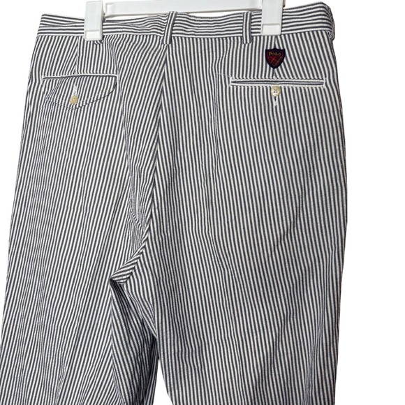 VTG Polo Ralph Lauren Men's Classic Golf Pants Seersucker Blue White Size 36x34 - Picture 1 of 9
